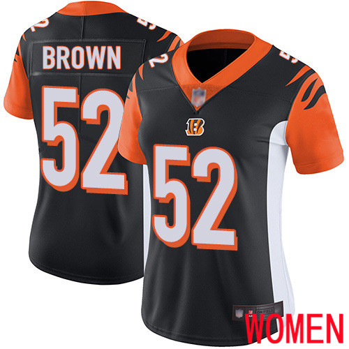 Cincinnati Bengals Limited Black Women Preston Brown Home Jersey NFL Footballl #52 Vapor Untouchable